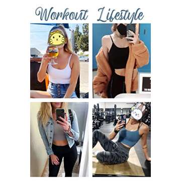 light & leaf Crop Tank Tops for Women with Built in Bra Padded Longline Sports Bra Long Cropped Yoga Tank for Athletic