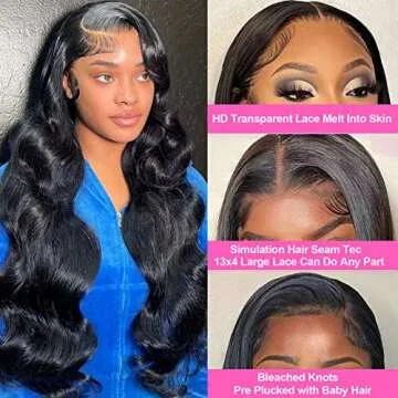 Soul Lady Body Wave Lace Front Wig 22 Inch HD Human Hair