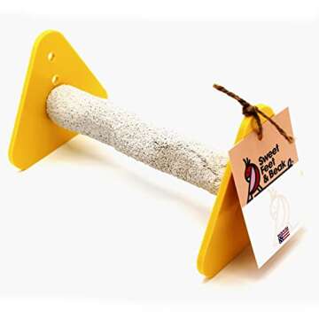 Sweet Feet and Beak Medium Portable Perch and Weaning Stand for Birds. Keep Nails and Beaks in Top C...