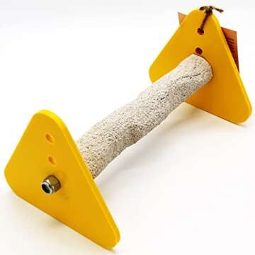 Sweet Feet and Beak Medium Portable Perch and Weaning Stand for Birds. Keep Nails and Beaks in Top Condition - Safe, Non-Toxic, Easy to Install Cage Accessories