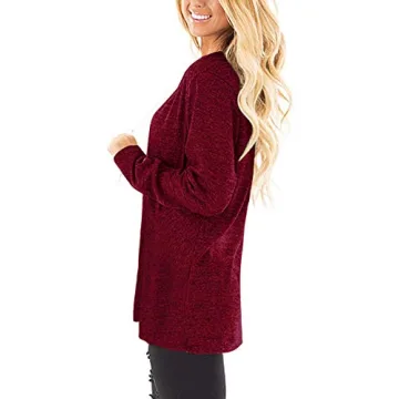 Stylish Jescakoo Women's Long Sleeve V Neck Tunic