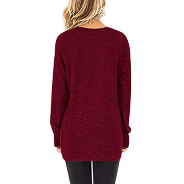 Stylish Jescakoo Women's Long Sleeve V Neck Tunic