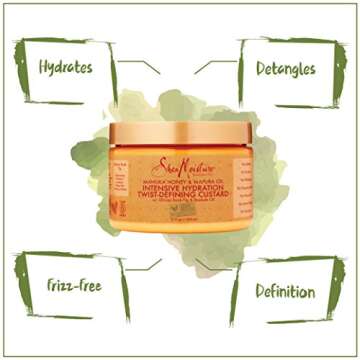 Shea Moisture Manuka Honey & Mafura Oil Twist-defining Custard Moisturizer for Unisex, 12 Ounce