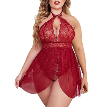 Avidlove Plus Size Lace Babydoll Nightgown for Women