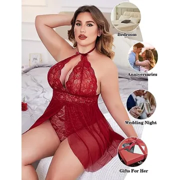 Avidlove Plus Size Lace Babydoll Nightgown for Women
