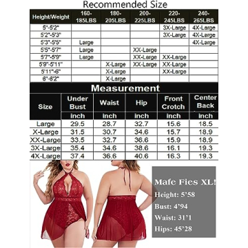 Avidlove Plus Size Lace Babydoll Nightgown for Women