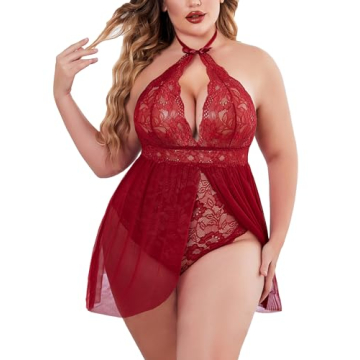 Avidlove Plus Size Lace Babydoll Nightgown for Women