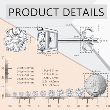Stunning Moissanite Stud Earrings with Secure Fit