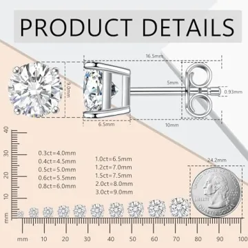 Stunning Moissanite Stud Earrings with Secure Fit