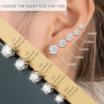 Stunning Moissanite Stud Earrings with Secure Fit