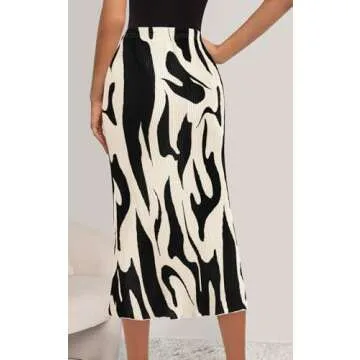 Stylish Zebra Print Midi Skirt for Women - PRETTYGARDEN