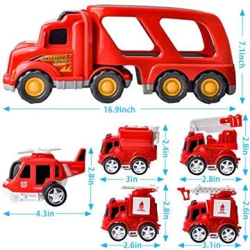 JOYIN Fire Rescue Vehicle Toy Set for Exciting Playtime
