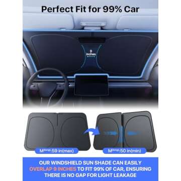 Nmoiss Car Windshield Sun Shade with Reflective Coating