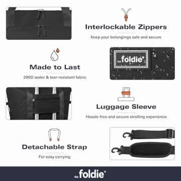The Foldie® Foldable Travel Bag for Women [LARGE CAPACITY] - Packable & Expandable Tote Bag with Zipper for Travel