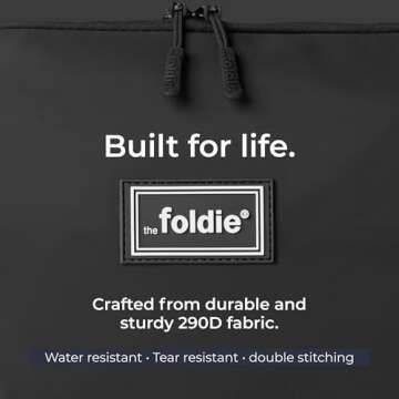 The Foldie® Foldable Travel Bag for Women [LARGE CAPACITY] - Packable & Expandable Tote Bag with Zipper for Travel