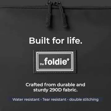 The Foldie® Foldable Travel Bag for Women [LARGE CAPACITY] - Packable & Expandable Tote Bag with Zipper for Travel