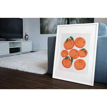 Oranges, Colorful Fruit Original Abstract Modern Contemporary Art Print, Minimalist Wall Art For Kitchen and Home Decor, Boho Art Print Poster, Country Farmhouse Wall Decor 11x14 Inches, Unframed