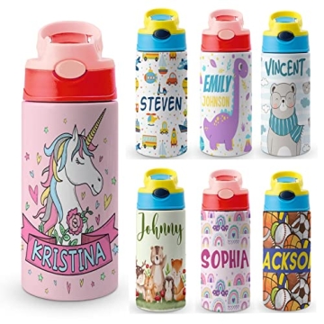 Customized Kids Water Bottle with Straw - Perfect Gift