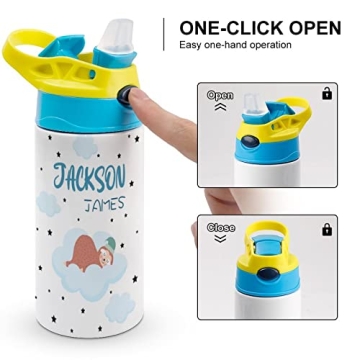 Customized Kids Water Bottle with Straw - Perfect Gift