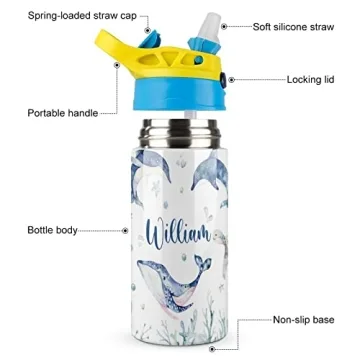 Customized Kids Water Bottle with Straw - Perfect Gift