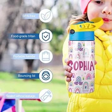 Customized Kids Water Bottle with Straw - Perfect Gift