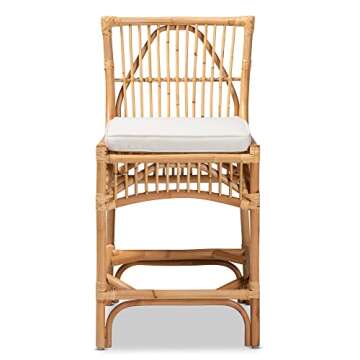Baxton Studio Rose Stylish Bohemian Rattan Counter Stool