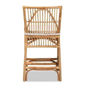 Baxton Studio Rose Stylish Bohemian Rattan Counter Stool