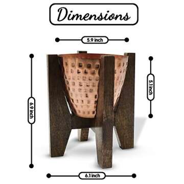 Olive + Crate ExquisiteHome Indoor Planters Handmade from Metal, Small Standing Planter Pots for Pla...