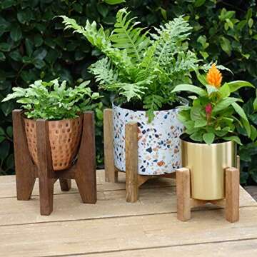 Olive + Crate ExquisiteHome Indoor Planters Handmade from Metal, Small Standing Planter Pots for Plants Indoor, Suitable for Succulents, Herbs, and Balcony Plant Pots