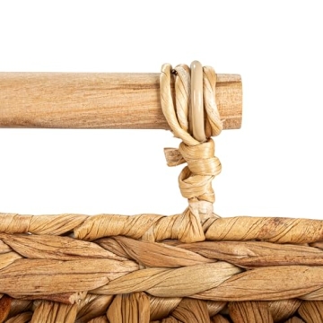 Stylish Water Hyacinth Rectangular Tray Set - Set of 2