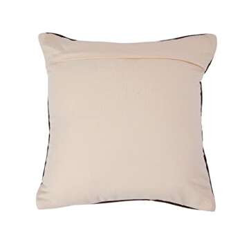 Creative Co-Op Swiss Cross Cotton Wool Throw Pillow, Brown and Cream