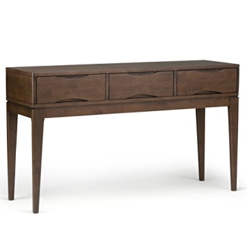 SIMPLIHOME Harper SOLID WOOD 54 inch Wide Mid Century Modern Console Sofa Entryway Table in Walnut B...