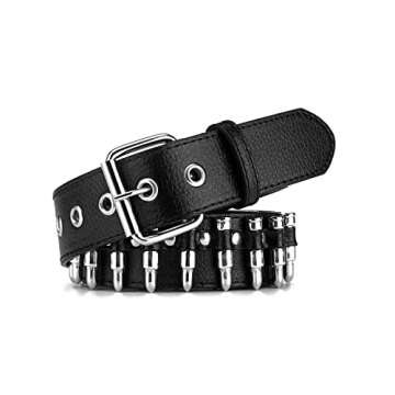 YYHJM Personalized Black Bullet Rivet Belt - A Unique Hip Hop Accessory for Everyone