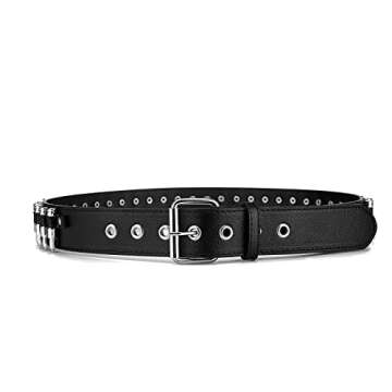 YYHJM Personalized Black Bullet Rivet Belt - A Unique Hip Hop Accessory for Everyone