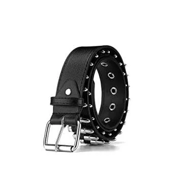 YYHJM Personalized Black Bullet Rivet Belt - A Unique Hip Hop Accessory for Everyone