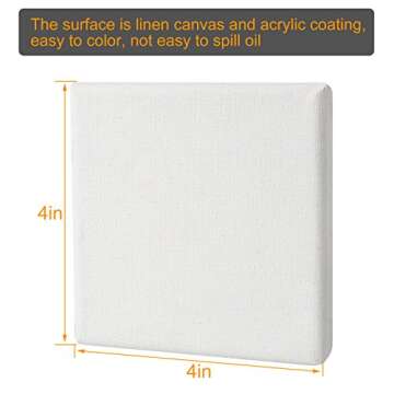 CBTONE 24 Pack Mini Canvas Panels 4" x 4" for Creative Projects