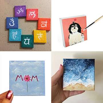 CBTONE 24 Pack Mini Canvas Panels for Painting Crafts