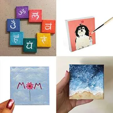 CBTONE 24 Pack Mini Canvas Panels for Painting Crafts