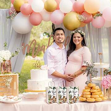 12Pcs Woodland Shower Party Bags with Handles Thank You Return Bags for Wild One Birthday Bags Wedding,Birthday Party Favors