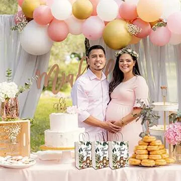 12Pcs Woodland Shower Party Bags with Handles Thank You Return Bags for Wild One Birthday Bags Wedding,Birthday Party Favors