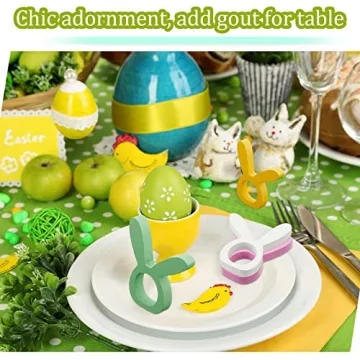 8 Wooden Bunny Napkin Rings for Perfect Easter Table Decor