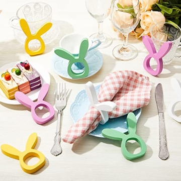 8 Wooden Bunny Napkin Rings for Perfect Easter Table Decor