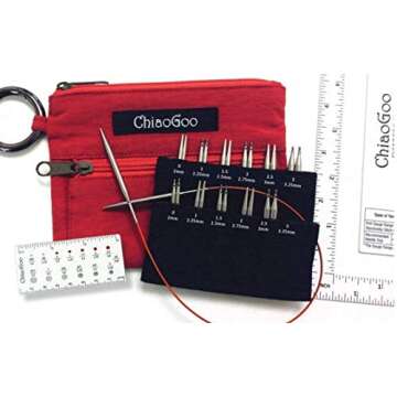 ChiaoGoo Twist Shorties Interchangeable Knitting Needle Set Bundle, Sizes US 0 - US 8