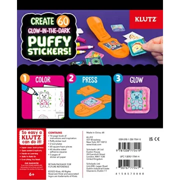 Klutz Craft Kit Glow-in-The-Dark Puffy Stickers