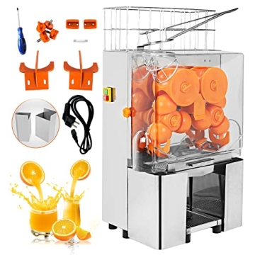 TECSPACE Commercial Citrus Juicer – 304 Stainless Steel, 120W Efficiency Squeezer Machine