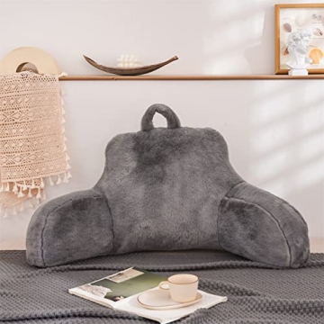 Holawakaka Faux Fur Bed Rest Pillow for Ultimate Comfort