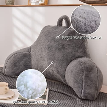 Holawakaka Faux Fur Bed Rest Pillow for Ultimate Comfort