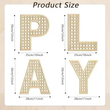 Play Sign for Playroom Wall Decor Wooden Playroom Sign 12 Inch Large Rattan Letters for Play Room Wa...