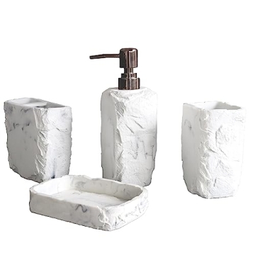 Hymmah Marble Bathroom Accessories Set for Elegant Decor