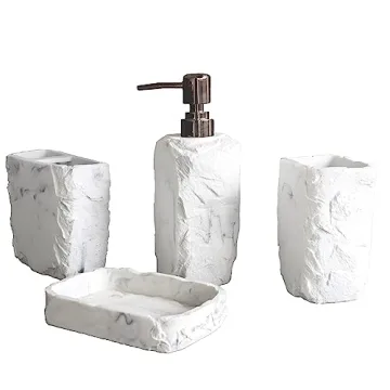 Hymmah Marble Bathroom Accessories Set for Elegant Decor